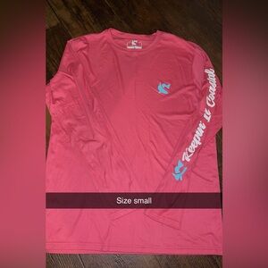 Pink Long Sleeve Shirt with Blue Logo